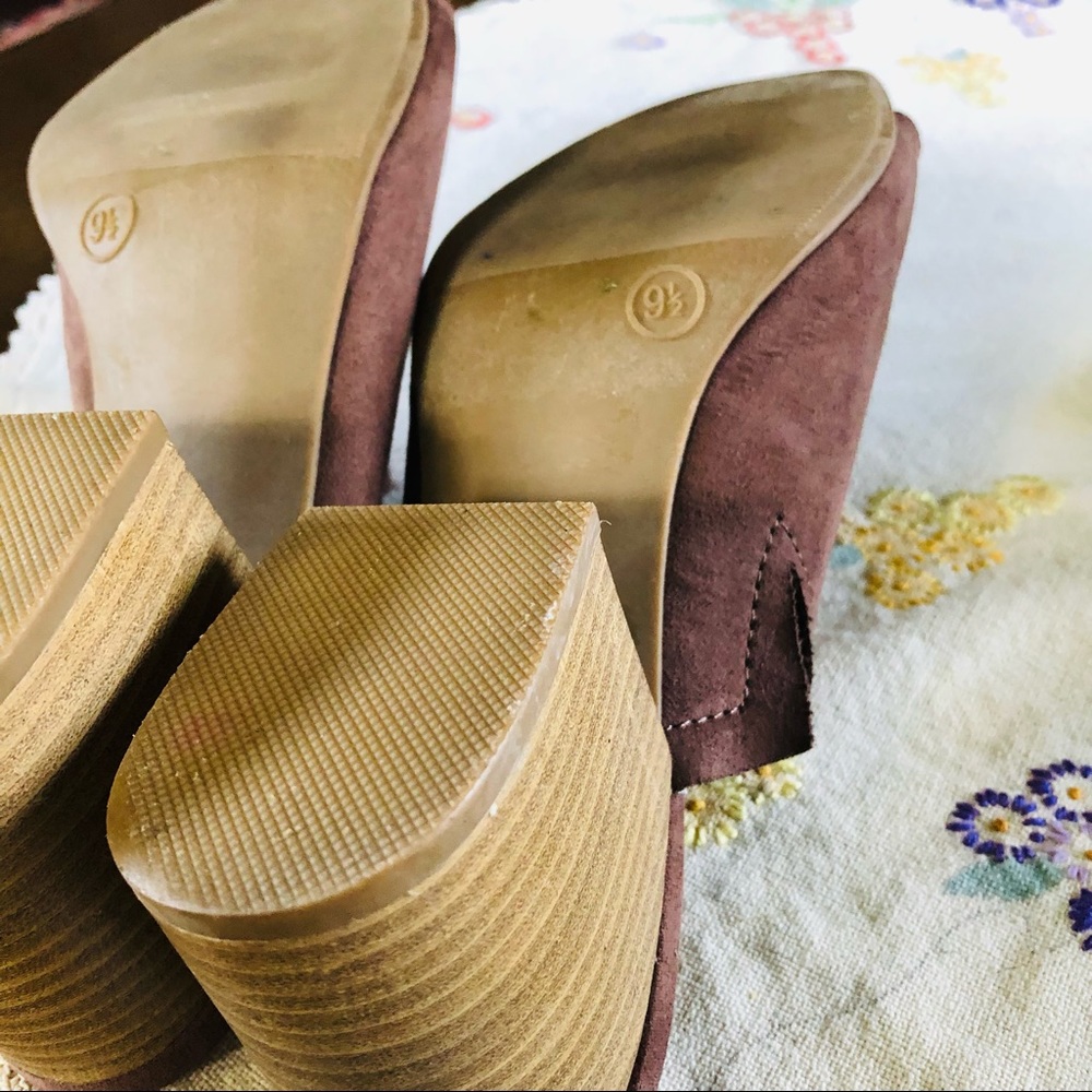 Universal Thread Taupe Open Toe Mule. Chunky Heel. Size 9.5 - Picture 7 of 7
